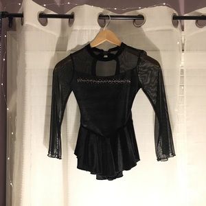 Brand New All Black Gemstone Figure Skating Dress